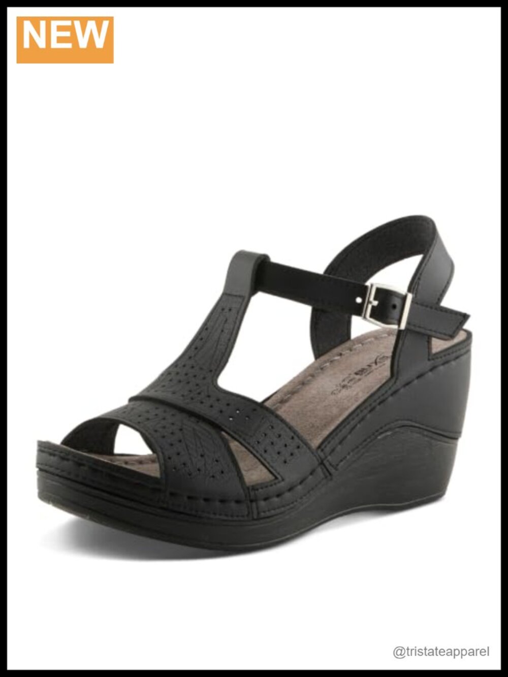 Flexus Natala Slingback Wedge Sandal Perforated Upper 3 Inch Heel